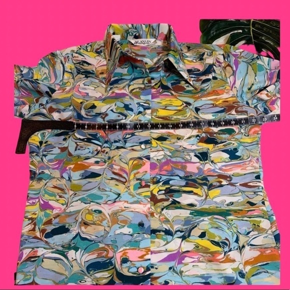 Vintage Lanvin silk shirt Jackson pollack button up - Picture 7 of 14